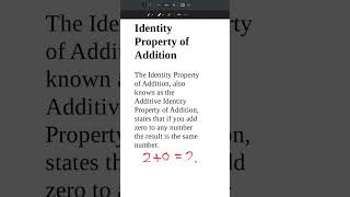 identity property of addition [upl. by Campagna100]