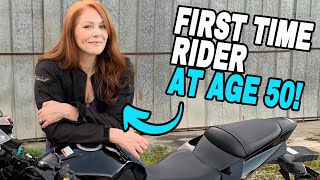 FIRST TIME Female motorcycle rider at AGE 50 Motovlog Introduction [upl. by Notsehc]