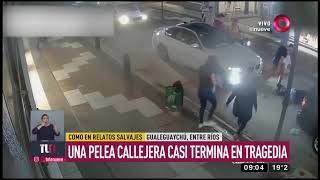 Una pelea callejera casi termina en tragedia [upl. by Aicenra]