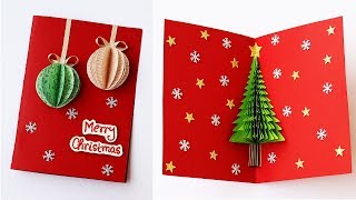 3D Christmas Pop Up Card  How To Make Christmas Tree Greeting Card [upl. by Helenka741]