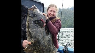 Harpooning Big Butts Halibut Fishing [upl. by Einyaj]