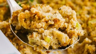 EASY SOUTHERN STYLE CORNBREAD DRESSING RECIPE STEP BY STEP INSTRUCTIONS THANKSGIVING [upl. by Rubin579]