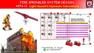 NFPA 13 Fire Sprinkler System Design Calculation for Light Hazard [upl. by Nnylyram]