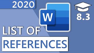 How to Insert a List of References in Word  83 Master Course 2020 HD [upl. by Alfonse787]