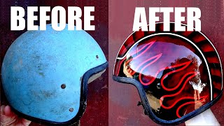 How to custom paint a motorcycle helmet tutorial [upl. by Emya]