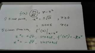 Lecture 7 Introduction to Bifurcation Diagrams with Saddlenode and Transcritical Bifurcation [upl. by Ajssatsan]