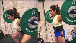 Janhvi Kapoor UNBELIEVABLE Heavy Weight WORKOUT In The Gym  Watch The Video [upl. by Seem]