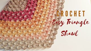 Crochet Easy Triangle ShawlBeginner Friendly Tutorial [upl. by Uriia]