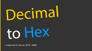 How to convert decimal to hexadecimal [upl. by Ynnohj679]