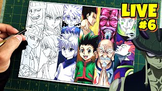 🔴 LIVE  DESENHANDO MEU TOP 6 HUNTER X HUNTER 6 Gon Killua Kurapika Netero Meruem Hisoka [upl. by Aicilla]