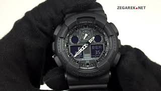 Ustawienie godziny i daty w Casio GSHOCK GA100  ZEGAREKNET [upl. by Yenots736]