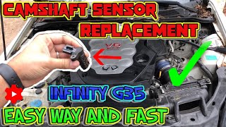 Infiniti G35 camshaft position sensor replacement [upl. by Hgeilyak694]