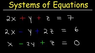 Solving Systems of Equations With 3 Variables amp Word Problems [upl. by Zak80]