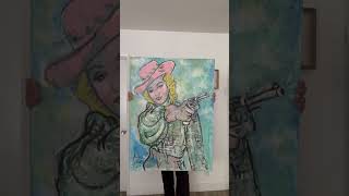 Cowgirl painting with gun by artist Jesse Black [upl. by Ras]