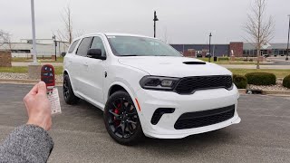 2023 Dodge Durango SRT Hellcat Black AWD Start Up Exhaust Walkaround Test Drive and Review [upl. by Arikahc]