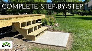 How To Build And Attach Deck Stairs [upl. by Daegal]