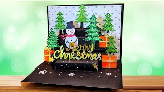 Christmas greeting card  3D Christmas greeting card making ideas  handmade christmas card easy [upl. by Eehtomit]