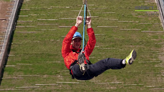 ZIPLINE Spust po jeklenici PLANICA [upl. by Drawoh977]