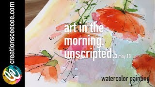 watercolor painting  floral with flat brushes [upl. by Livia]