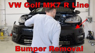 How to remove the front bumper VW GOlf MK7 [upl. by Attesoj443]