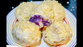 Ube Ensaymada Recipe Cheesy creamy fluffy with sweet purple yam jam bread  Helping Mommy Bake [upl. by Franz]