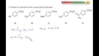 Ordenar según acidez creciente los siguientes ácidos carboxílicos [upl. by Jeggar264]