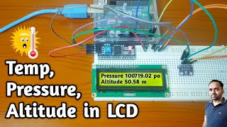 Temperature Pressure Altitude Display in LCD [upl. by Gesner]