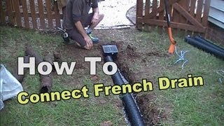 How To Connect French Drain To Existing Pipe [upl. by Llerut759]