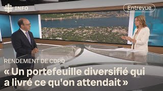 La Caisse de dépôt affiche un rendement de 42   entrevue avec Charles Emond  Zone économie [upl. by Gone]