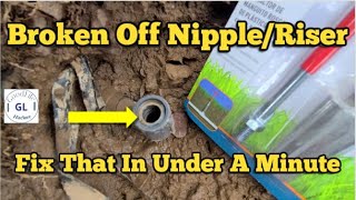 Fix A Broken Sprinkler RiserNipple In Under A Minute [upl. by Anetta166]