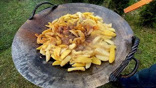 Deliciously Cooked Potatoes in a Pan With Meat [upl. by Ellered323]