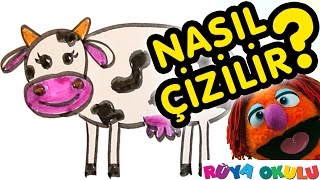 Nasıl Çizilir  İnek  Çocuklar İçin Resim Çizme  RÜYA OKULU [upl. by Okihcas]