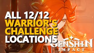 All Warriors Challenge Locations Genshin Impact [upl. by Oigufer]