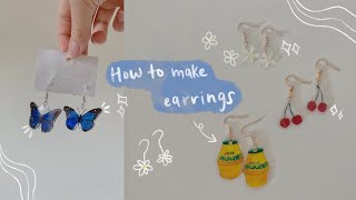 🍒 how to make earrings  shrinky dinks tutorial🌱 [upl. by Mitzie]