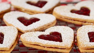 Linzer Cookies Recipe Demonstration  Joyofbakingcom [upl. by Aeynod]