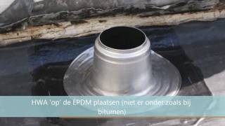 Dakenshop EPDM dakbedekking op een Bitumen dak verlijmen dak renoveren  roofing [upl. by Rillings]