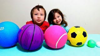 Learn Colors with Sport Ball and Indoor Playtime with Play Tunnels for Toddlers and Children [upl. by Erodasi932]