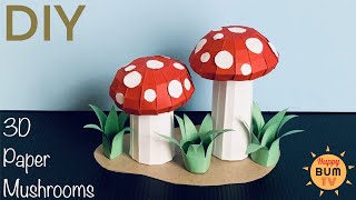 HOW TO MAKE A 3D PAPER MUSHROOM I EASY DIY PAPER CRAFTS [upl. by Cower]