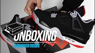 Did you cop Unboxing the Air Jordan 4 quotBredquot 2019 [upl. by Orlina]