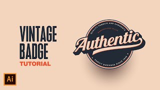 Vintage Badge Logo Design Tutorial  Adobe Illustrator CC [upl. by Amuwkuhc]