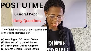 Post UTME Online Tutorials Post UTME General Paper Past Questions and Answers postutme [upl. by Brian]