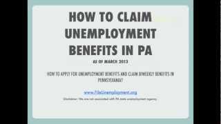 Claim Unemployment benefits in Pennsylvania [upl. by Uzziel]