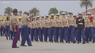 Graduation Day for first female Marines ever trained on West Coast [upl. by Aikehs]