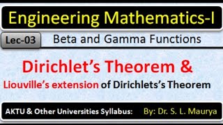 Dirichlets Theorem  Liouvilles Extension of Dirichlets Theorem  Beta and Gamma function [upl. by Hilde]