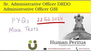 PYQs amp Mock tests  UPSC Admin Officer Exam DRDO amp GSI 2024 [upl. by Estele]