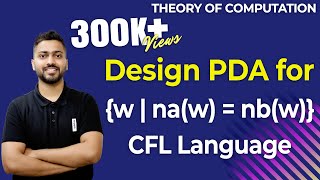 Lec52 Design PDA for w  naw  nbw CFL language  Pushdown automata  TOC [upl. by Ahsam]