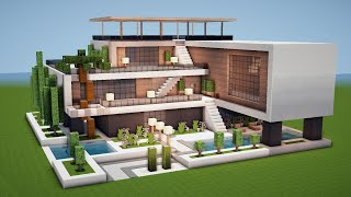 GROßES MODERNES MINECRAFT HAUS mit POOL bauen TUTORIAL HAUS 200 [upl. by Anahsor128]