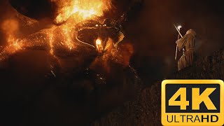 Gandalf Vs Balrog FULL BATTLE  The Lord Of The Rings 4K [upl. by Eiramit]