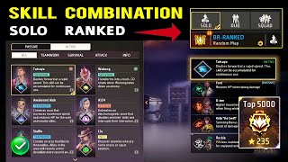 BR ranked Solo ranked Character Combination  Best character combination in free fire [upl. by Arihppas]