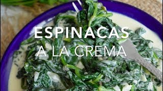 ESPINACAS A LA CREMA espinacas cremosas  Recetas fáciles Pizca de Sabor [upl. by Aihsenor]